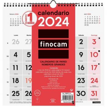 Calendario pared año 2024 Neutro números grandes 30X30