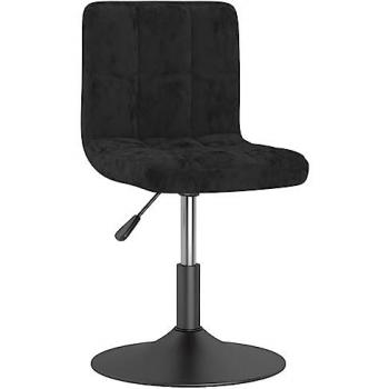 VidaXL Silla de comedor giratoria de terciopelo negro