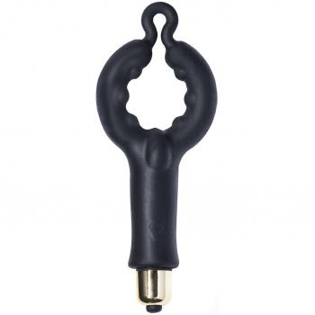 Rocks-Off 7 Geschwindigkeiten Partner-Vibrator aus Silikon, schwarz, 1er Pack