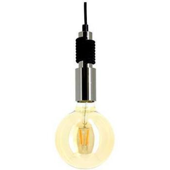 Xanlite Lampe Fil Ampoule Prise Electrique-Suspension Spirale en métal Noir, 60 W