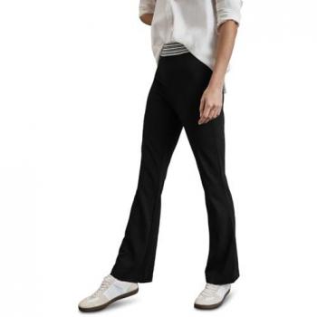 STREET ONE Bootcut-Hose Damen schwarz Gr. 44 mit Stretchanteil