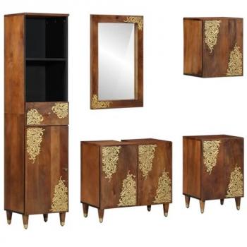 Ensemble de meubles de lavabo et armoire 62x33x58 cm en bois de manguier – Vidaxl