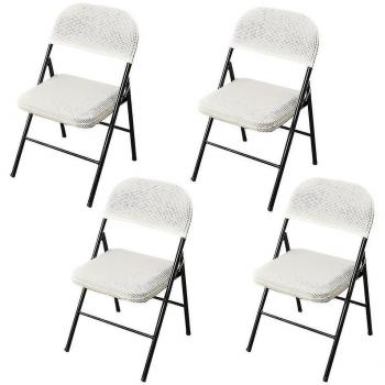 Set de 4 chaises pliables split à housse blanche