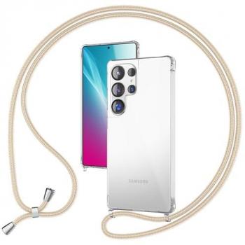 Nalia Hangit: Custodia trasparente a cordino – Crossbody per smartphone beige