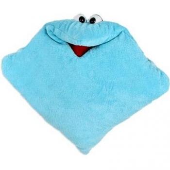Wunschtraum-Kuschelmuschelkissen von Living Puppets, Blau