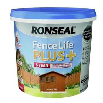 Ronseal Weatherproof Garden Shed & Fence Paint (Medium Oak, 9L)