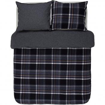 Marc O'Polo Berg Flanell Kopfkissencover 40×80 cm – Schwarz