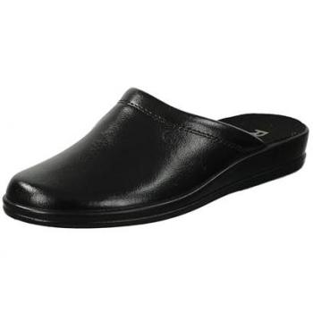 Chaussures sans lacets en cuir noir, modèle Rohde Mule, hommes, 9.5 UK / 44 EU