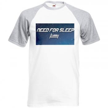 Grey/White Sleep‑Game Baseball Tee – Unisex XXL
