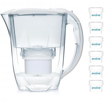 Oria White Water Filter Jug with 12‑Month Evolve Cartridges