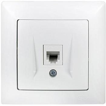 Gunsan Visage Telefoneingang 1‑fach CAT3 in Weiß – Taster & Schalter integriert