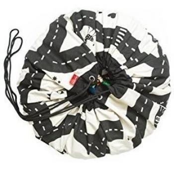 Play&go® Spielmatte 2-in-1 Straßenkarte schwarz/weiß ⌀ 140 cm