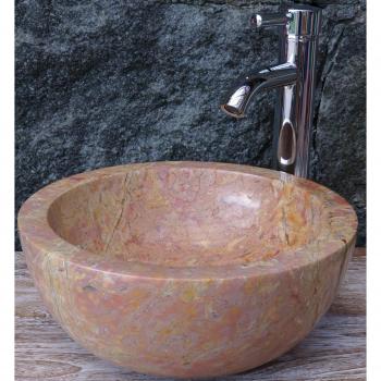 Naturstein-Waschschale mit Rundaufsatz – 35 cm, robustes Marmor
