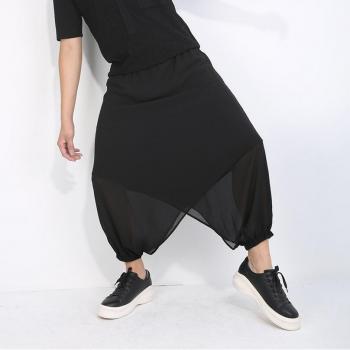 Spring/Summer Men's Black Harem Skirt Pants