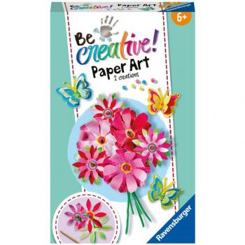 Ravensburger Be Creative Mini: Paper Art Fiori e Farfalle, Gioco Creativo Fai-da-te per bambini 6+ anni
