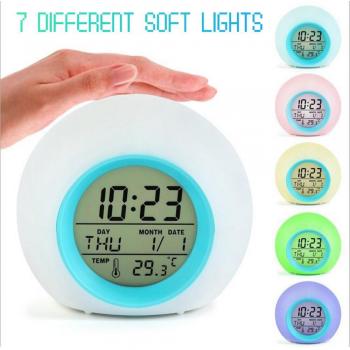 Digital 3D Mirror Alarm Clock with Temperature and Nightlight