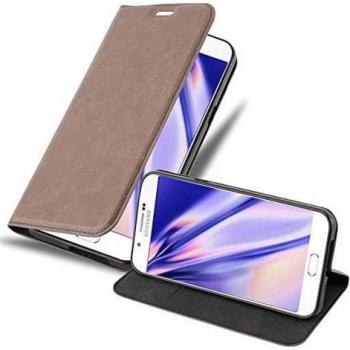 Housse anti-choc Samsung Galaxy A8 2015 (5) – Marron Café, fermetures magnétiques invisibles