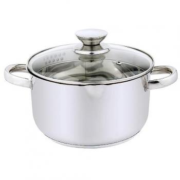 Kochtopf Edelstahl 24cm mit Glasdeckel