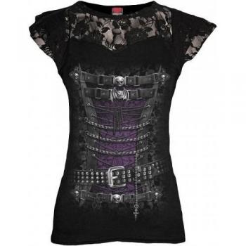 Cappuccio top da donna Spiral Direct L nero con corsetto