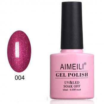 AIMEILI Vernis Gel UV LED Rouge foncé Paillette Shimmer