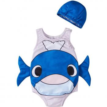 Ropa de playa para niños de 1 a 5 años, bañador de ballena 3D
