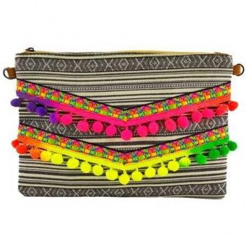 Handgemachte Kupplungstasche im Boho-Stil