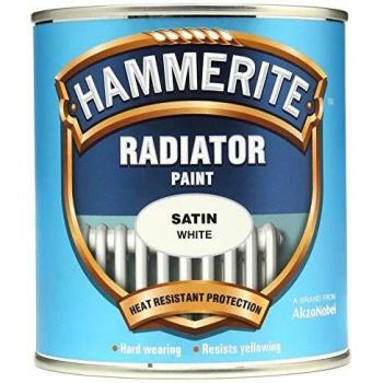 500ML HAMMERITE SATIN WHITE RADIATOR PAINT