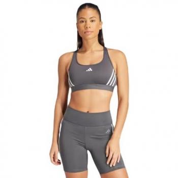 Brasier Deportivo Adidas Powerreact 3 Stripes Gris XL Mujer