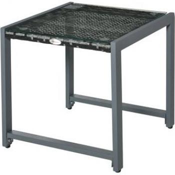 Outsunny Gartenmöbel Tisch grau Polyrattan 49,5x50x50 cm