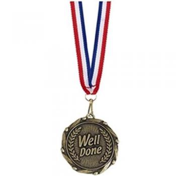 45mm Gold Ribboned Well‑Done Award, Custom Engraving – AM906G