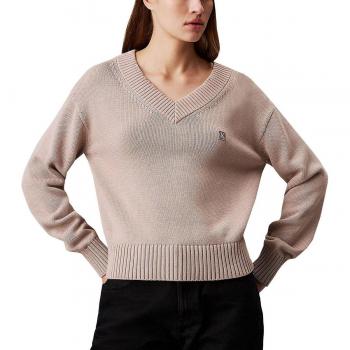 Calvin Klein Jeans Damen Pullover mit gesticktem Logo