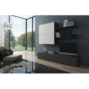 Salón Moderno Dmora en Antracita y Blanco