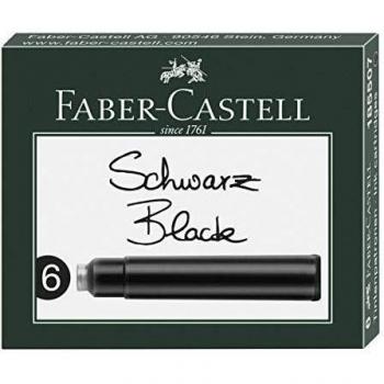 Estuche Faber-Castell con 6 cartuchos de tinta negra