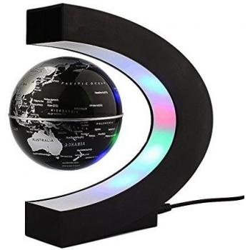 Newooe Black Floating Globe with C Shape Magnetic Levitation