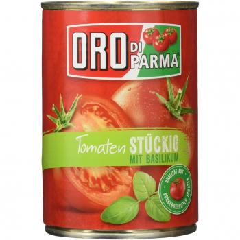 Oro di Parma gewürfelte Tomaten mit Basilikum, 400g