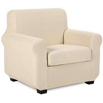 Housse de Chaise TIANSHU en Jacquard (Blanc Ivoire)