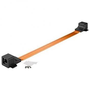 Goobay 71412 RJ45 Fensterdurchführung Ultra-Slim Kabel 0,3m schwarz