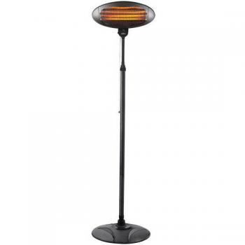 Stufa Quarzo Austral 2000W Nero Filtro IP34, Rotante 360°, 3 Elementi, 50,5x50 cm