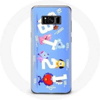 BTS BT21 Van Tata Chimmy Cooky Rj Koya Shooky Et Mang Case for Samsung Galaxy S8 Plus