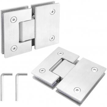 Set de Bisagras Ducha 180° – Estilo Plata y Níquel
