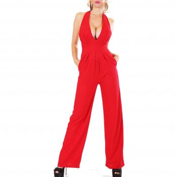 Lang overall ohne Rückenteil, Neckholder Design – V‑Form, S/M