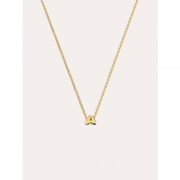 Collar de Plata Baño Oro con Inicial A