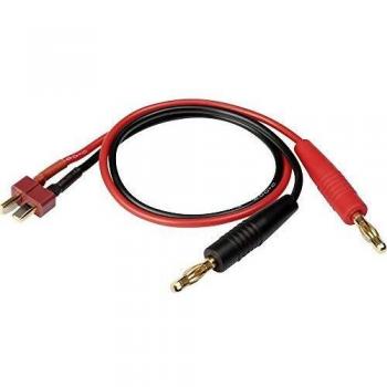 Reely 30cm Charging Lead with 2x 4mm Banana Connectors and 1x T Connector, 1.3mm²