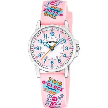 Montre CALYPSO pour Apprendre à Lire l'Heure Silicone Rose