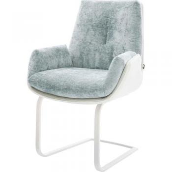 Cantilever Clea‑Flex Tissu‑Mixte Cuir de Vache – flacher Sitz mit weißen und pastellblauen Akzenten