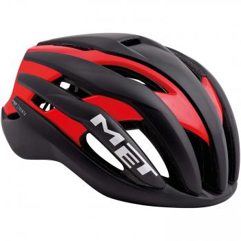 MET Trenta Aerodynamic Cycling Helmet – Black/Red, Size M