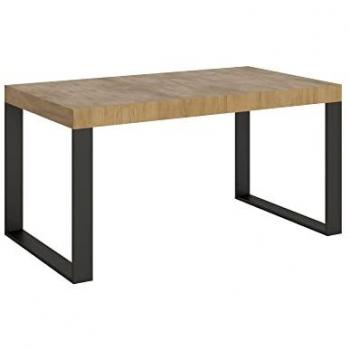Mesa extensible 90x160/420 cm Roble Nature Tecno Premium Estructura Antracita