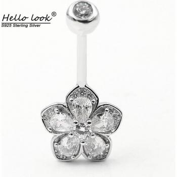 Bague de nombril en argent sterling 925, accessoires d'été romantiques pour femmes