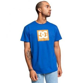 Tee DC Square Star SS: Uomo – Nautical Blue con Dettaglio Orange Popsicle L