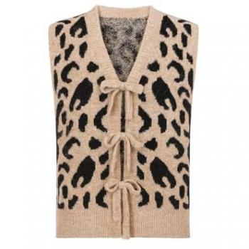 Manteau léger à imprimé animal, col à nouer
